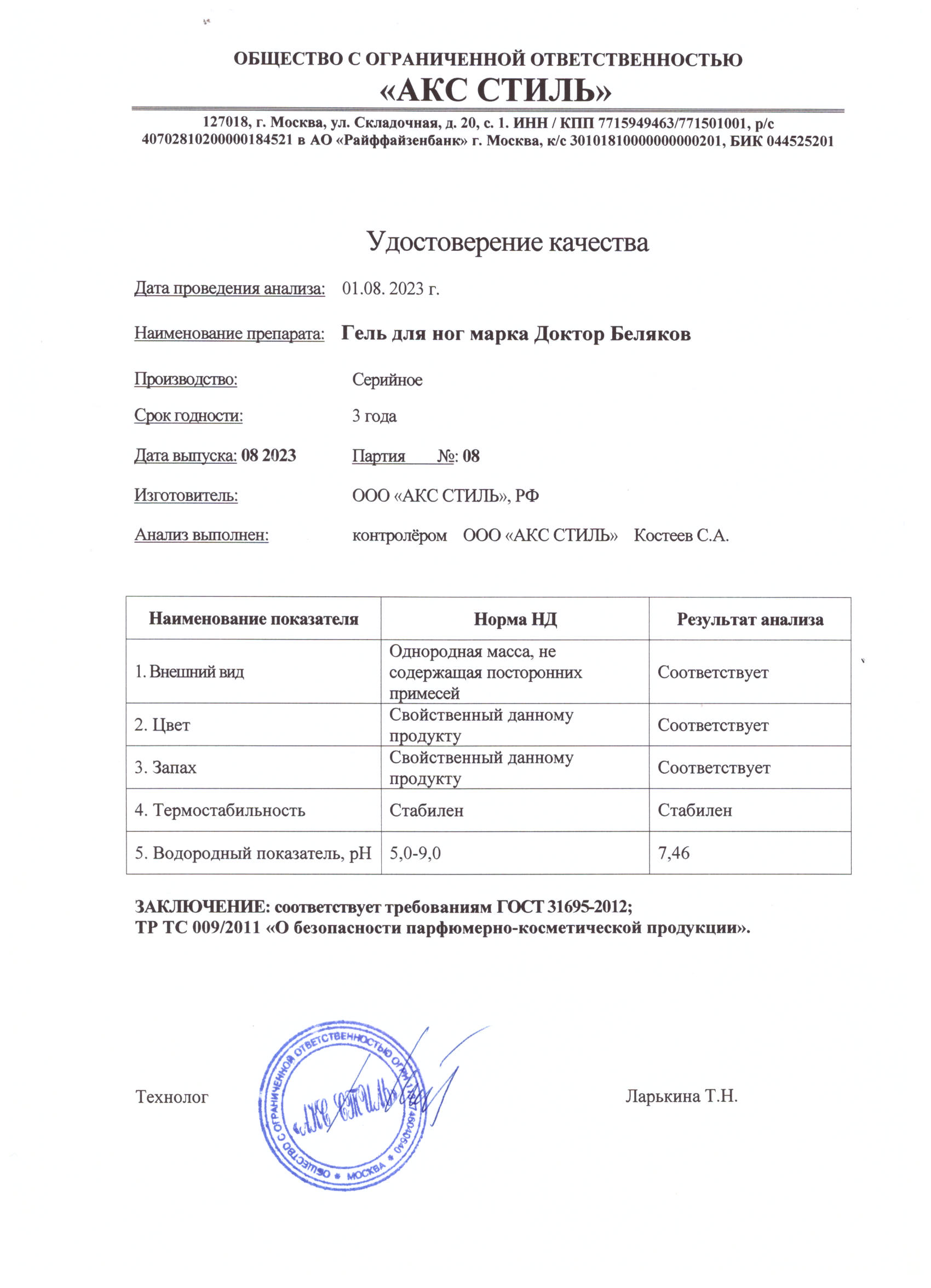 Паспорт №082023